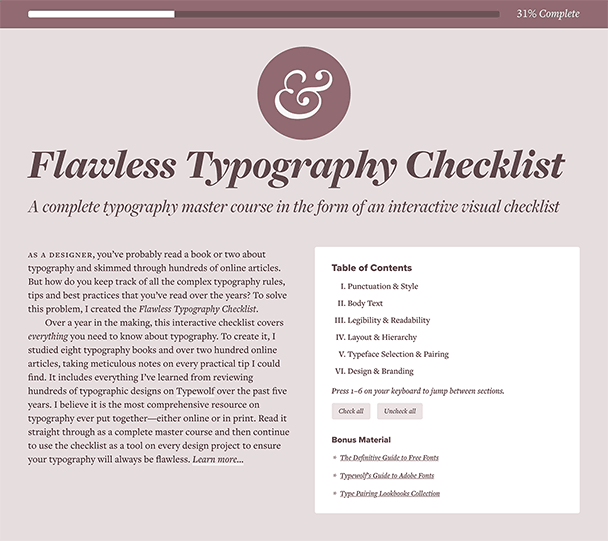 Flawless Typography Checklist