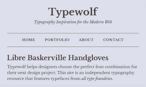 Libre Baskerville Font Sample