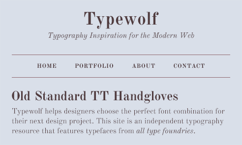 Old Standard TT Font Sample